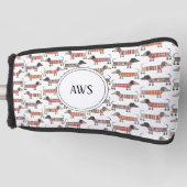 Dackel Wurst Dog Monogramm Golf Headcover (Vorderseite)