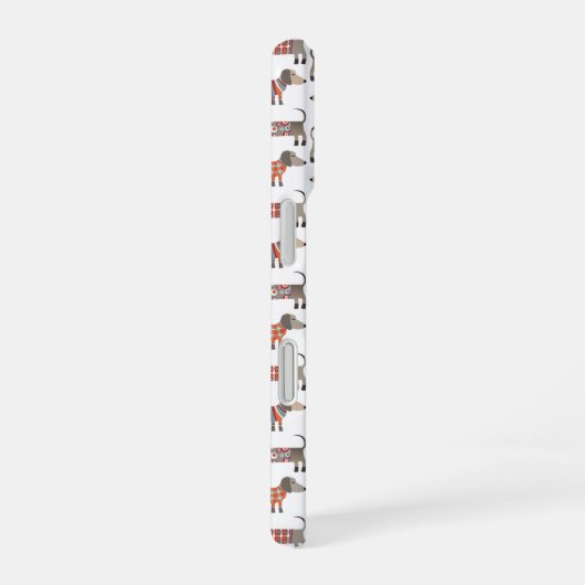 Dackel Wurst Dog Monogramm iPhone 16 Hülle (Rechte Seite)