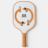Dackel Wurst Dog Monogramm Pickleball Schläger (Vorderseite)