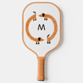 Dackel Wurst Dog Monogramm Pickleball Schläger (Rückseite)