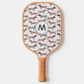 Dackel Wurst Dog Monogramm Pickleball Schläger (Vorderseite)