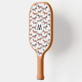 Dackel Wurst Dog Monogramm Pickleball Schläger (Links)