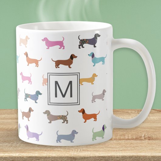 Dackel Wurst Dog Multicolor Gemustert Kaffeetasse