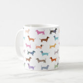 Dackel Wurst Dog Multicolor Gemustert Kaffeetasse (Vorderseite Links)