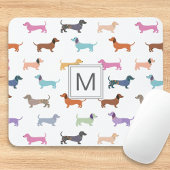 Dackel Wurst Dog Muster Niedlich farbig Mousepad