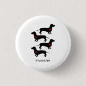 Dackel Wurst Hund Button (Vorderseite)