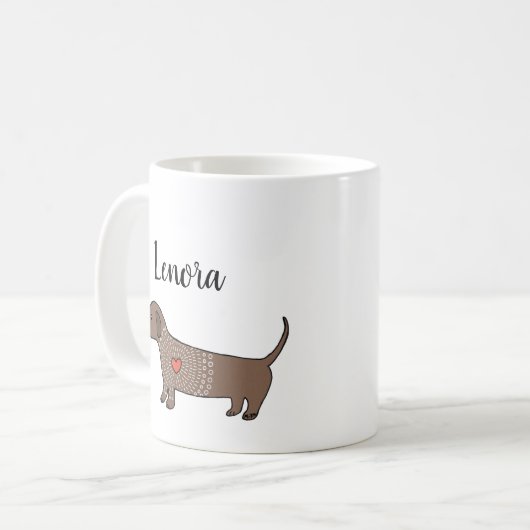 Dackel Wurst Hund Dackel Hund Personalisierter Nam Kaffeetasse (Vorderseite Links)