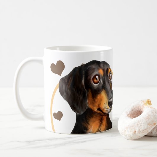 Dackel Wurst Hund jeden Snack, den Sie machen Kaffeetasse (Mit Donut)