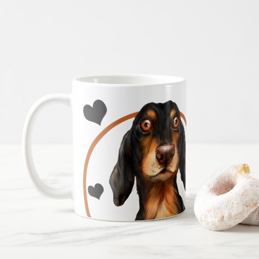 Dackel Wurst Hund jeden Snack, den Sie machen Kaffeetasse (Mit Donut)