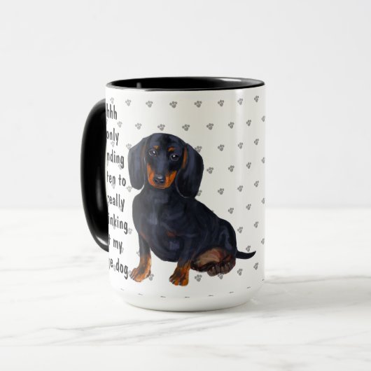 Dackel Wurst Hund Liebe Kaffee Tee Custom Tasse (Vorderseite Links)