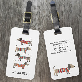 Dackel Wurst Hund Personalisiert Gepäckanhänger