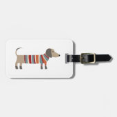 Dackel Wurst Hund Personalisiert Gepäckanhänger (Vorderseite horizontal)