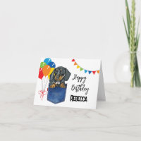 Dackel Wurst Hund Personalisiert Grußkarte