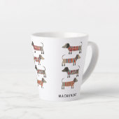 Dackel Wurst Hund Personalisiert Milchtasse (Rechte Ecke)