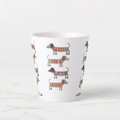 Dackel Wurst Hund Personalisiert Milchtasse (Vorderseite)