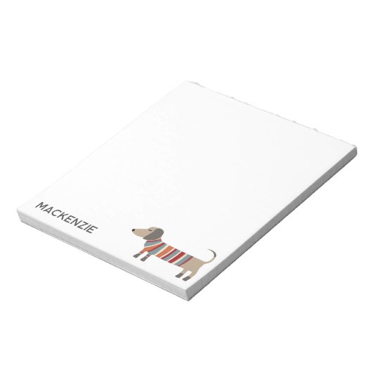 Dackel Wurst Hund Personalisiert Notizblock (Rotiert)