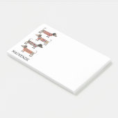 Dackel Wurst Hund Personalisiert Post-it Klebezettel (angewinkelt)