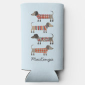 Dackel Wurst Hund Personalisiert Selters Dosenkühler (Rückseite)