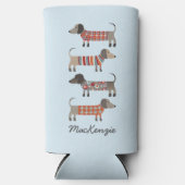 Dackel Wurst Hund Personalisiert Selters Dosenkühler (Vorderseite)