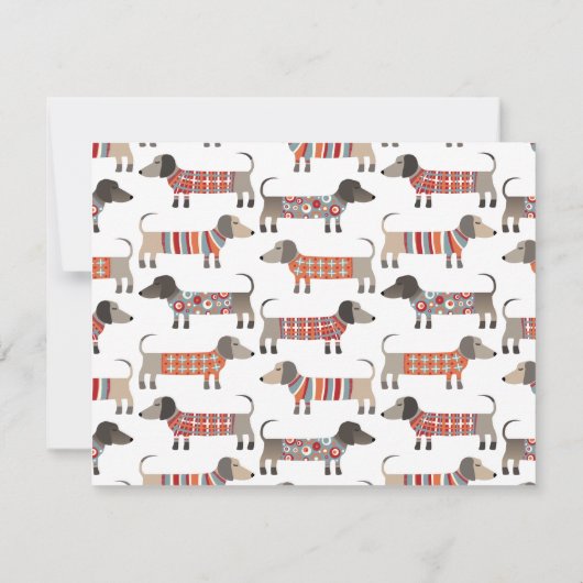 Dackel Wurst Hund Personalisiert Stationery Mitteilungskarte (Rückseite)