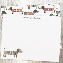 Dackel Wurst Hund Personalisiert Stationery Mitteilungskarte