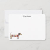 Dackel Wurst Hund Personalisiert Stationery Mitteilungskarte (Vorderseite)