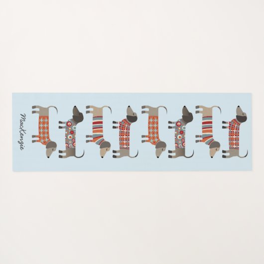 Dackel Wurst Hund Personalisiert Yogamatte (Rückseite (Horizontal))