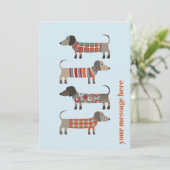 Dackel Wurst Hund Personalisierte Flachkarte Dankeskarte (Stehend Vorderseite)