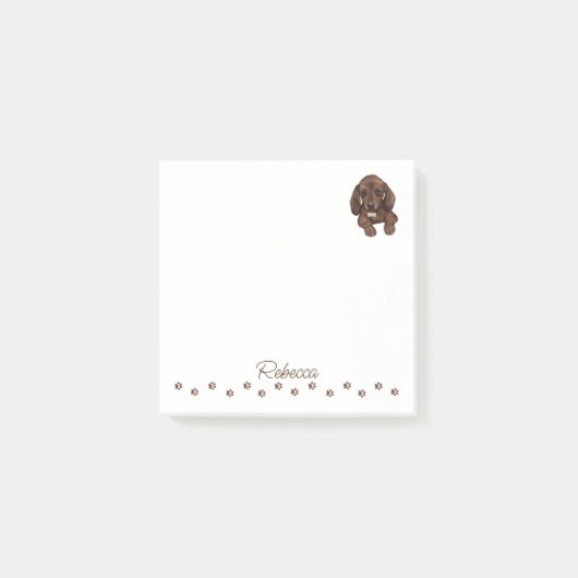 Dackel Wurst Hund Personalisierte Hinweise Post-it Klebezettel (Vorderseite)