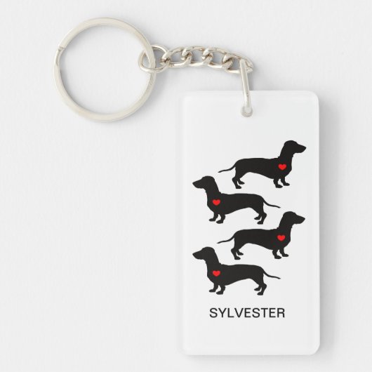 Dackel Wurst Hund Schlüsselanhänger (Vorderseite)