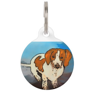 Dackel Wurst Hund Wasserfarbe Haustiermarke
