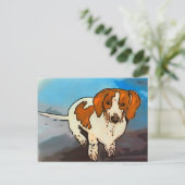 Dackel Wurst Hund Wasserfarben Postkarte (Stehend Vorderseite)