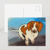 Dackel Wurst Hund Wasserfarben Postkarte (Vorne/Hinten)