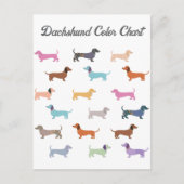 Dackel Wurst Hunde Farbdiagramm Funny Postkarte (Vorderseite)