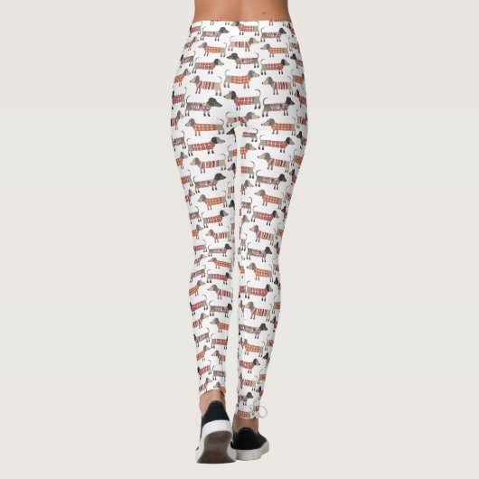 Dackel Wurst Hunde Leggings (Rückseite)