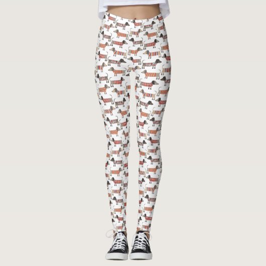 Dackel Wurst Hunde Leggings (Vorderseite)