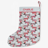 Dackel Wurst Hunde Weihnachtshäuser Personalisiert Kleiner Weihnachtsstrumpf (Rückseite)