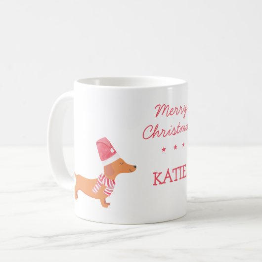 Dackel Würstchen Hund Liebesgeschenk Weihnachten Kaffeetasse (Vorderseite Links)