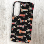 Dackel Wursthund dunkel Samsung Galaxy Hülle<br><div class="desc">Niedliche kleine Dackel Würstchen oder Dackel Hunde in Wollstrickbekleidung. Ideal für Hundefreunde,  Hundemütter,  Hundedads und Hundewanderer. Originelle Kunst von Nic Squirrell.</div>