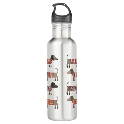 Dackel Wursthund Edelstahlflasche (Rückseite)
