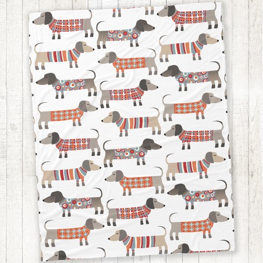 Dackel Wursthund Fleecedecke