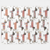 Dackel Wursthund Fleecedecke (Vorderseite (Horizontal))