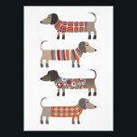 Dackel Wursthund Fotodruck<br><div class="desc">Niedliche kleine Dackel Würstchen oder Dackel Hunde in Wollstrickbekleidung. Ideal für Hundeliebhaber und Hundeschlittengänger.</div>