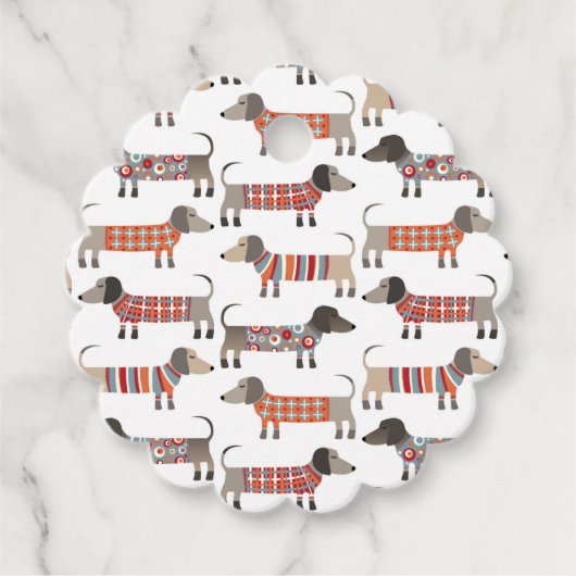 Dackel Wursthund Geschenkanhänger (Vorderseite)