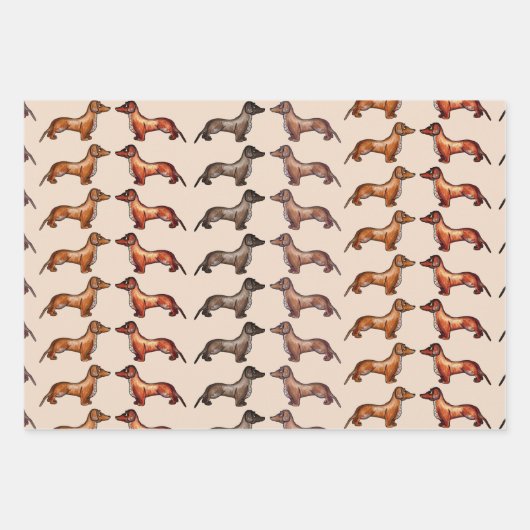 Dackel, Wursthund Geschenkpapier Set (Vorderseite 3)