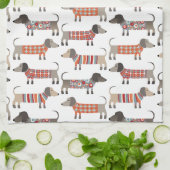 Dackel Wursthund Geschirrtuch (Gefaltet)