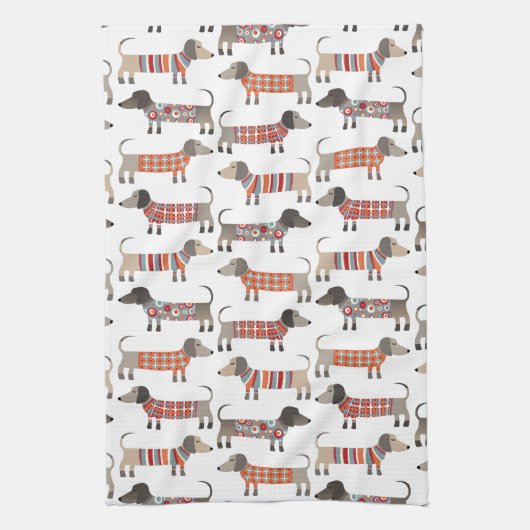 Dackel Wursthund Geschirrtuch (Vertikal)
