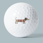 Dackel Wursthund Golfball<br><div class="desc">Niedliche kleine Dackel Wurst oder Dackel Hund in Wollstrickbekleidung. Ideal für Hundeliebhaber und Hundeschlittengänger.</div>