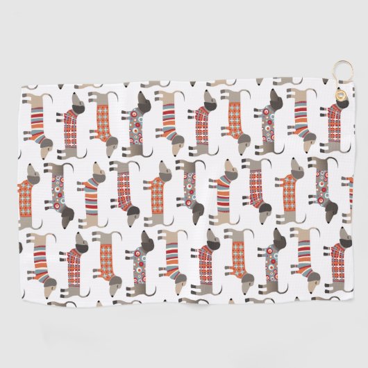 Dackel Wursthund Golfhandtuch (Horizontal)