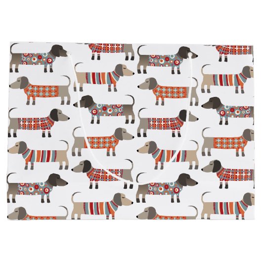 Dackel Wursthund Große Geschenktüte (Rückseite)